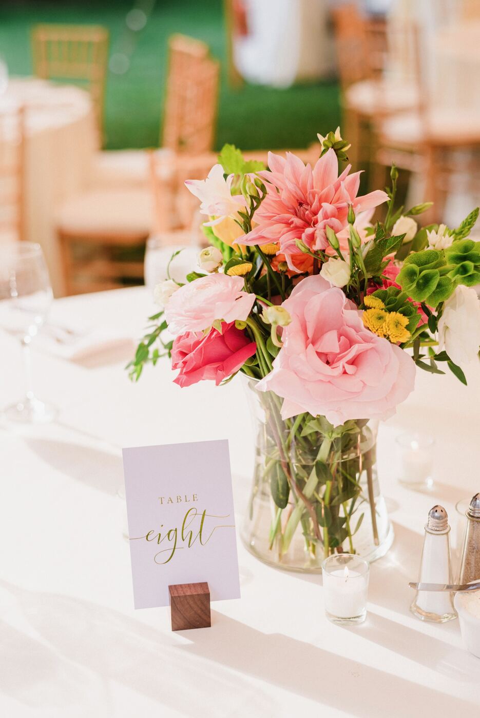Tablescape with candles and florals
